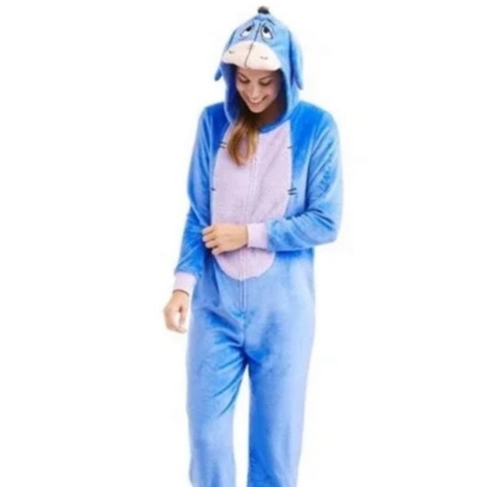 Disney Adult Eeyore Costume/Sleepwear Hooded Onesie - Size M (8-10)